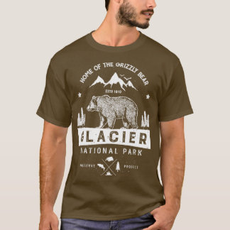 Glacier National Park Vintage Montana Bear Manar W T Shirt