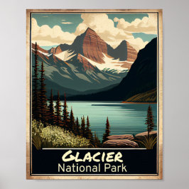 Glacier National Park Vintage Poster