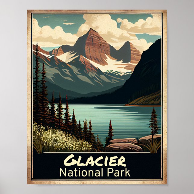 Glacier National Park Vintage Poster (Framsidan)