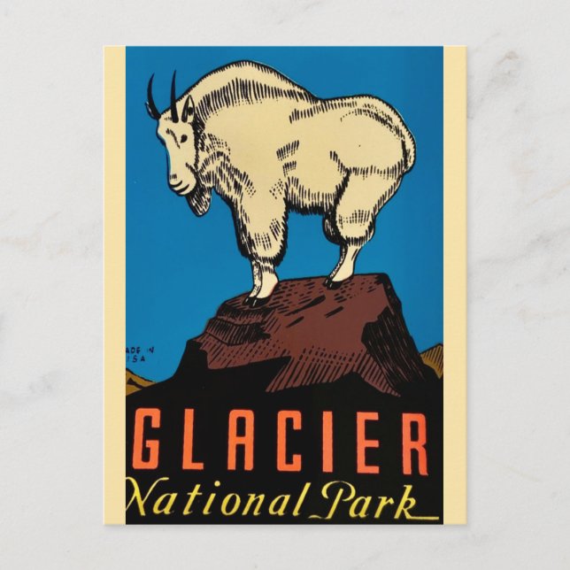 Glacier National Park Vintage vykort (Framsida)