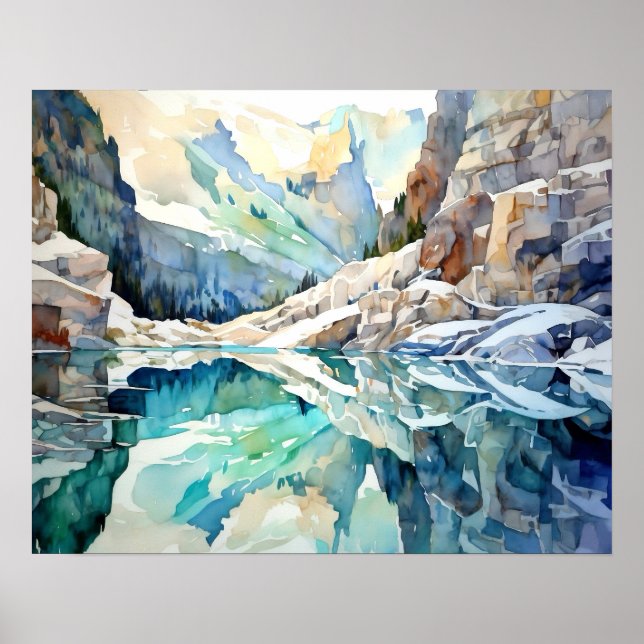 Glacier National Park Watercolor Poster (Framsidan)