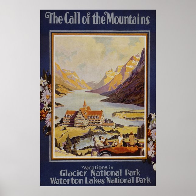 Glacier National Park Waterton Sjöar Poster (Framsidan)