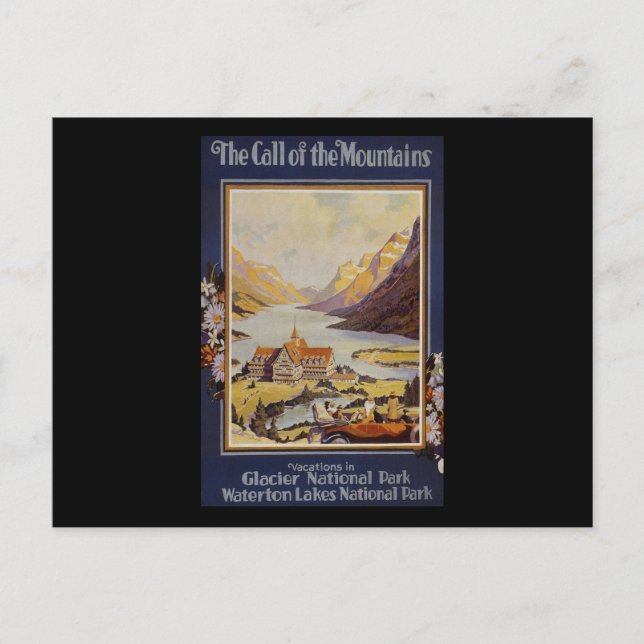 Glacier National Park Waterton Sjöar Vykort (Framsida)