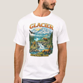 Glacier National Park Wildlife Adventure Design T Shirt