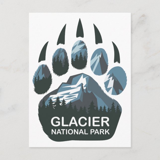 Glacier nationalpark Bear Tass Helg Vykort (Framsida)