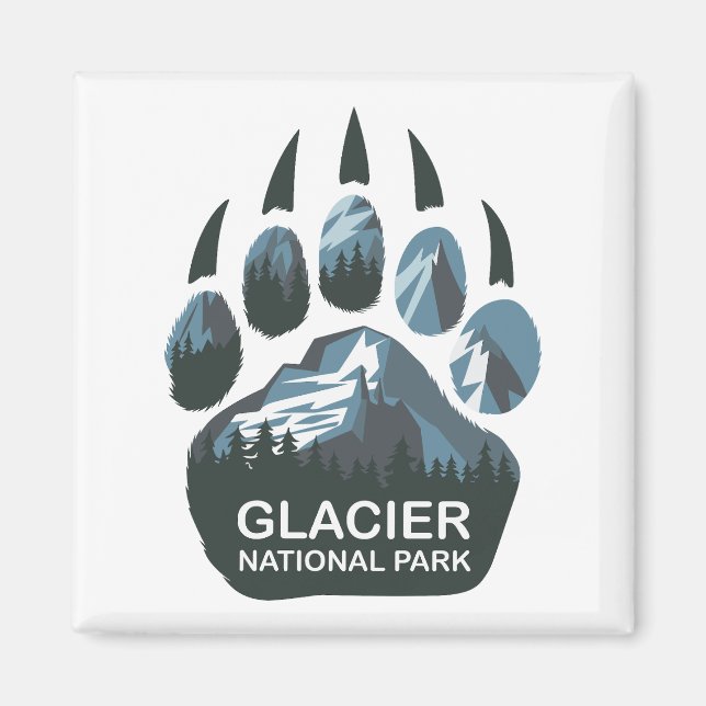 Glacier nationalpark Bear Tass Magnet (Framsidan)