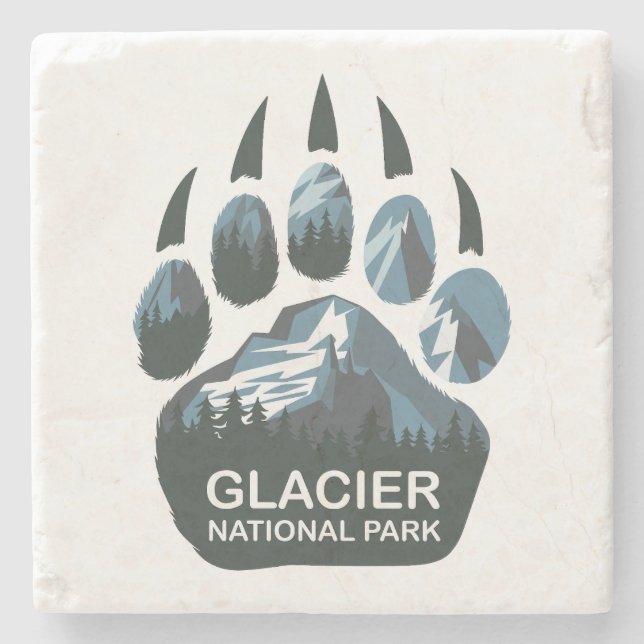 Glacier nationalpark Bear Tass Stenunderlägg (Framsidan)