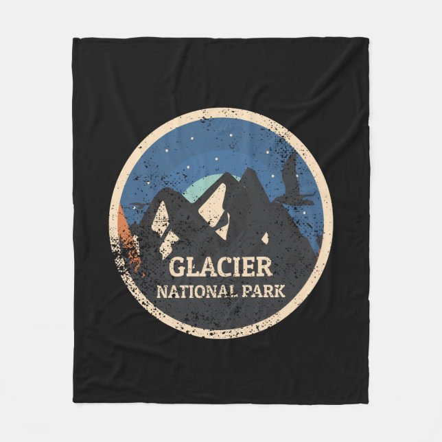 Glacier nationalpark fleecefilt (Framsidan)