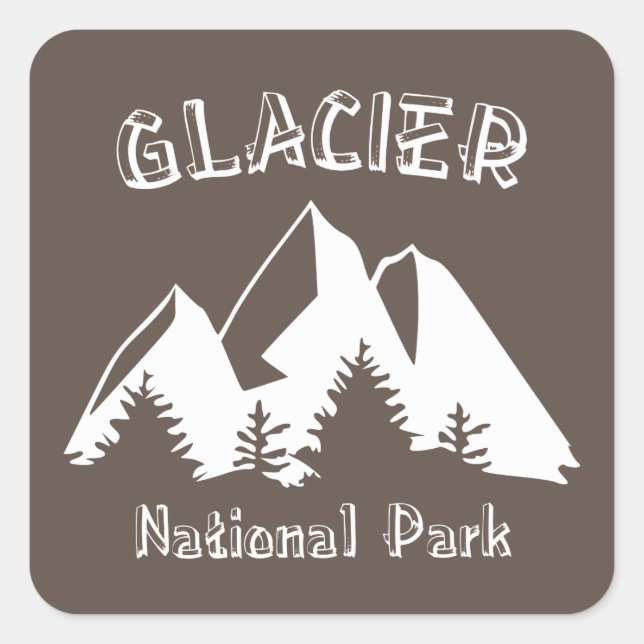 Glacier nationalpark fyrkantigt klistermärke (Framsida)