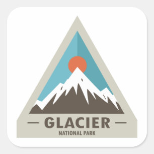 Glacier nationalpark fyrkantigt klistermärke