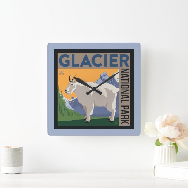 Glacier nationalpark | Getter Fyrkantig Klocka (Hem)