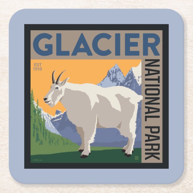 Glacier nationalpark | Getter Underlägg Papper Kvadrat (Framsidan)
