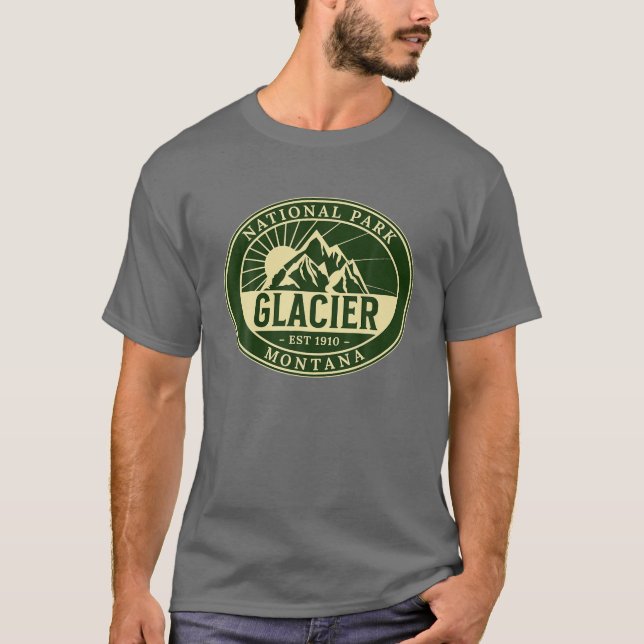 Glacier nationalpark Montana Hike utomhus T Shirt (Framsida)