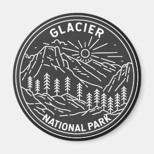 Glacier nationalpark Montana Monoline Magnet