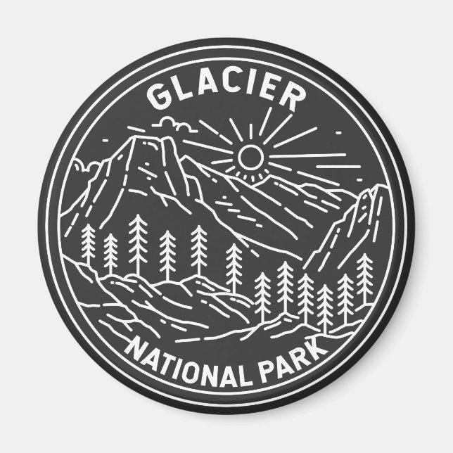 Glacier nationalpark Montana Monoline Magnet (Framsidan)