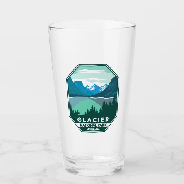 Glacier nationalpark Montana Retro Emblem Glaskopp (Framsida)