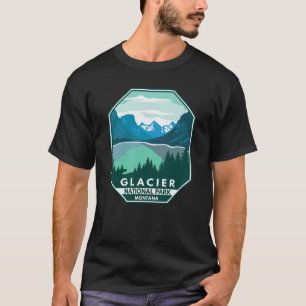 Glacier nationalpark Montana Retro Emblem T Shirt