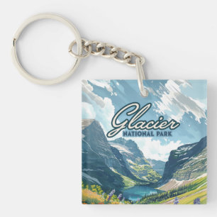 Glacier nationalpark Montana Sjö Retro