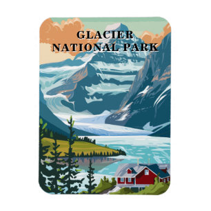 Glacier nationalpark Montana Souvenir-bergen Magnet