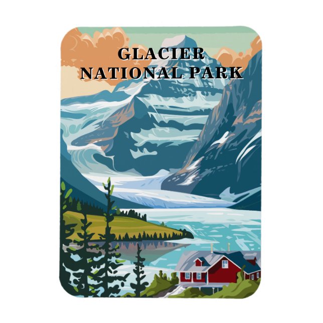 Glacier nationalpark Montana Souvenir-bergen Magnet (Vertikal)