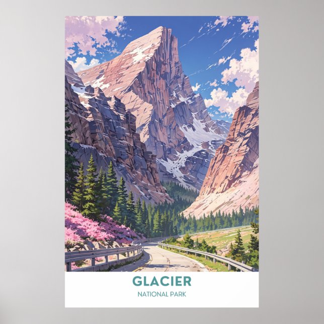 Glacier nationalpark poster (Framsidan)