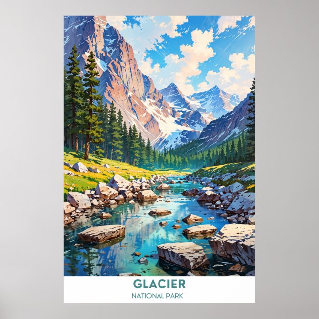 Glacier nationalpark poster (Framsidan)