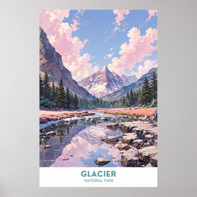 Glacier nationalpark poster (Framsidan)