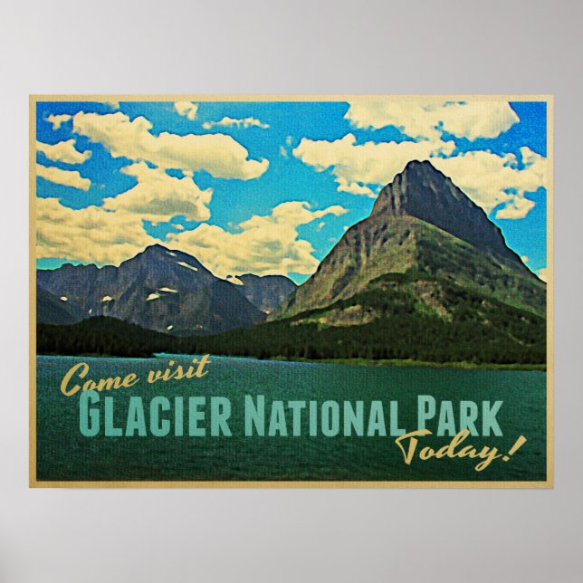 Glacier nationalpark poster (Framsidan)