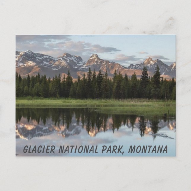 Glacier nationalpark Rocky mountains Montana Vykort (Framsida)