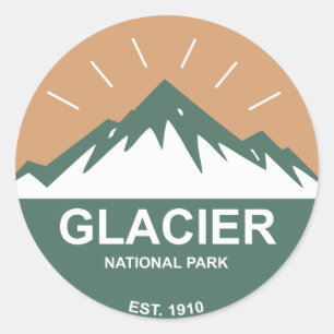 Glacier nationalpark runt klistermärke
