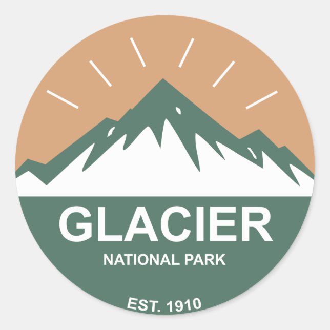Glacier nationalpark runt klistermärke (Framsida)
