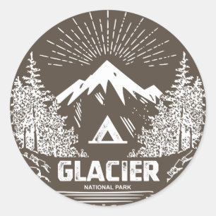 Glacier nationalpark runt klistermärke