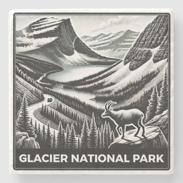 Glacier nationalpark stenunderlägg (Framsidan)