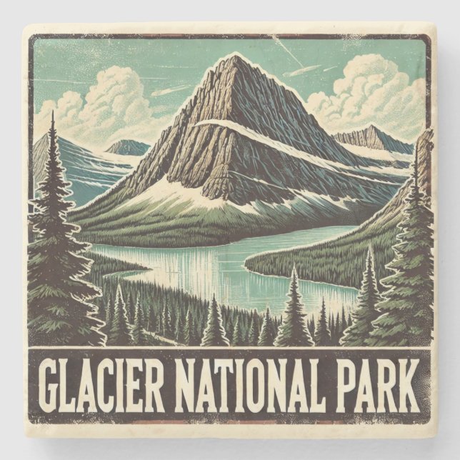 Glacier nationalpark stenunderlägg (Framsidan)