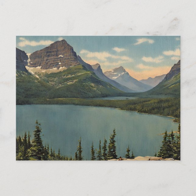 Glacier nationalpark USA (1) Inbjudan Vykort (Framsida)