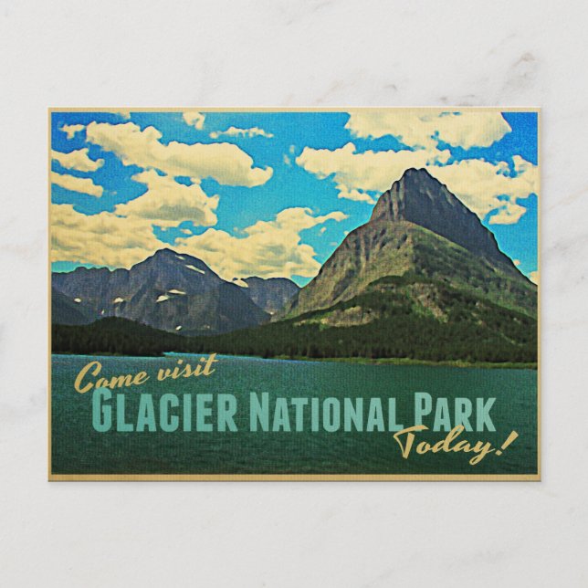 Glacier nationalpark vykort (Framsida)