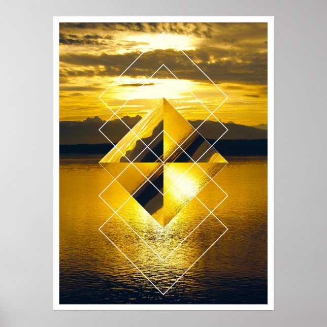 Glacier NP Geometrisk Poster (Framsidan)