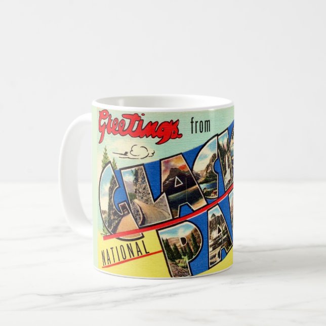 Glacier Park Hälsningar Postkort Kaffemugg (Framsida vänster)