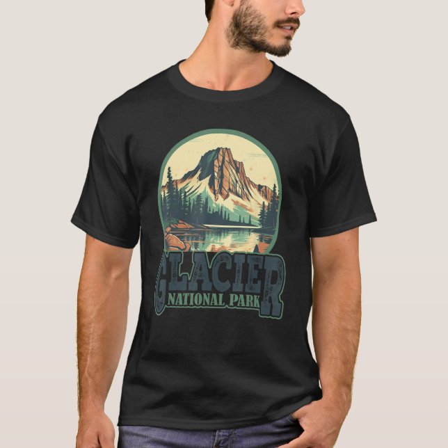 Glacier Park Montana Exploring US Outdoor National T Shirt (Framsida)