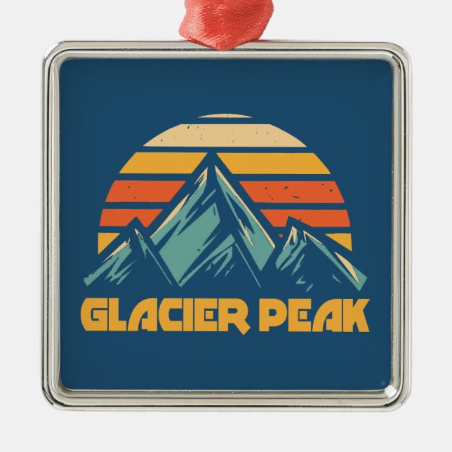 Glacier Peak Retro Turkos Julgransprydnad Metall (Framsidan)