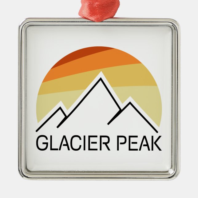 Glacier Peak Washington Retro Julgransprydnad Metall (Framsidan)