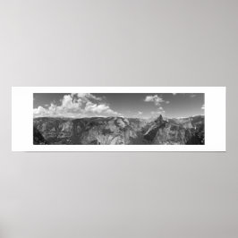 Glacier Point Horizon Panorama Svart och Vitt Poster