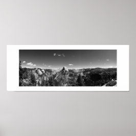 Glacier Point Yosemite Black and White Panoramic Poster