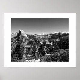 Glacier Point Yosemite Black and White Photography Poster