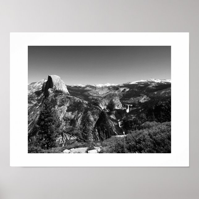Glacier Point Yosemite Black and White Photography Poster (Framsidan)