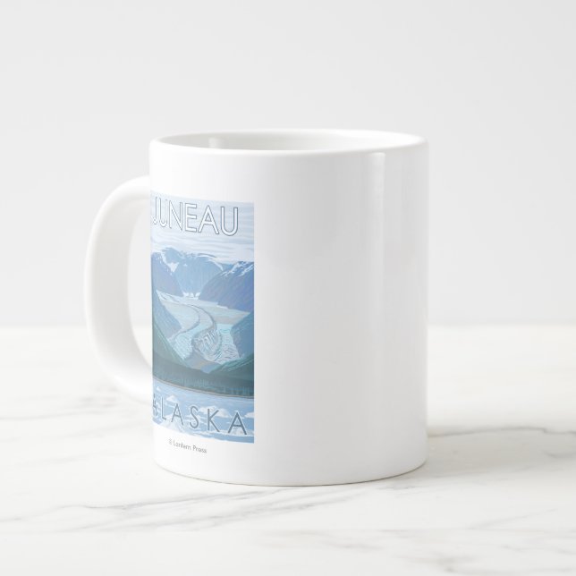 Glacier Scene - Juneau, Alaska Jumbo Mugg (Framsida vänster)