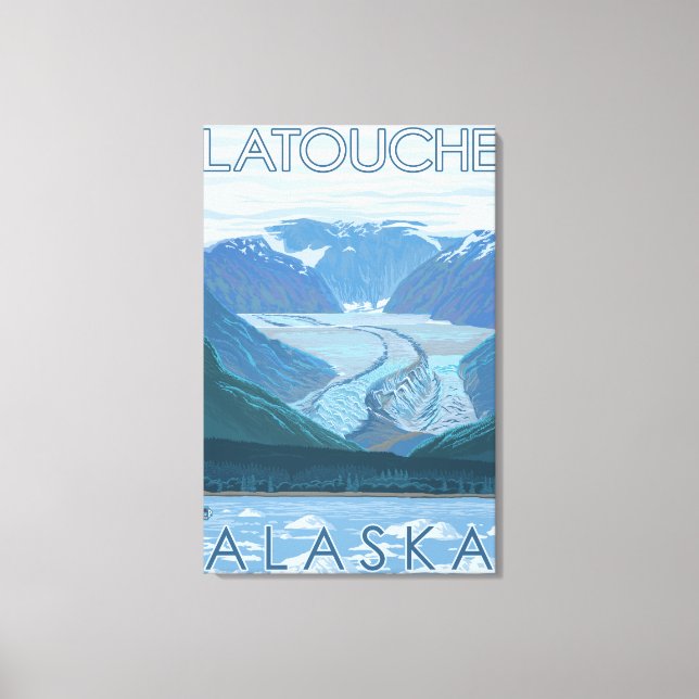 Glacier Scene - Latouche, Alaska Canvastryck (Framsida)