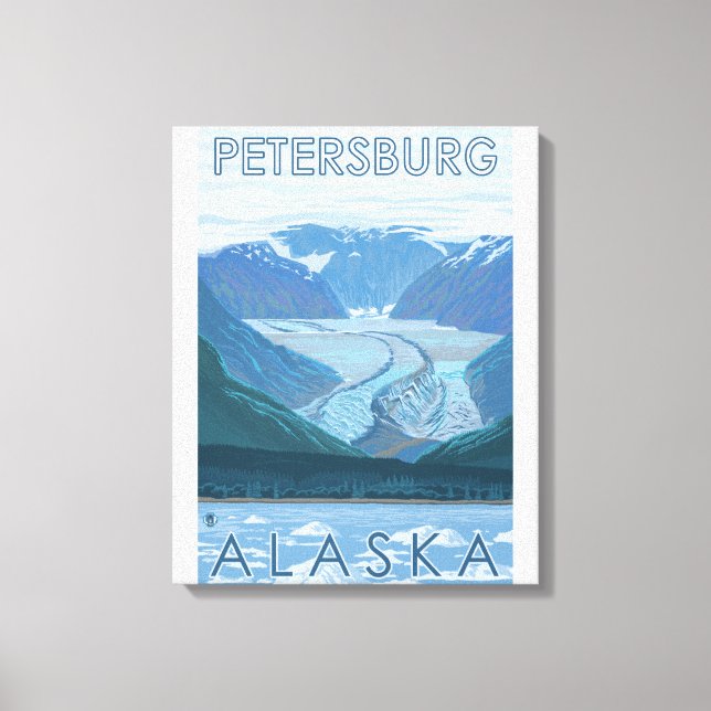 Glacier Scene - Petersburg, Alaska Canvastryck (Framsida)