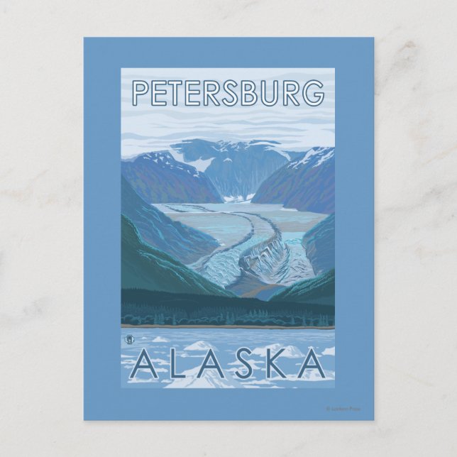 Glacier Scene - Petersburg, Alaska Vykort (Framsida)