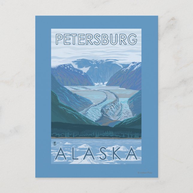 Glacier Scene - Petersburg, Alaska Vykort (Framsida)